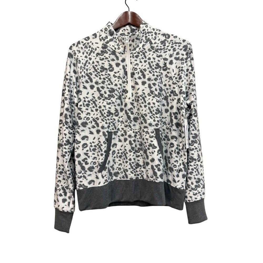 Marika Nimbus Quarter Zip Jacket Cloud Watercolor Leopard NWT Sz M